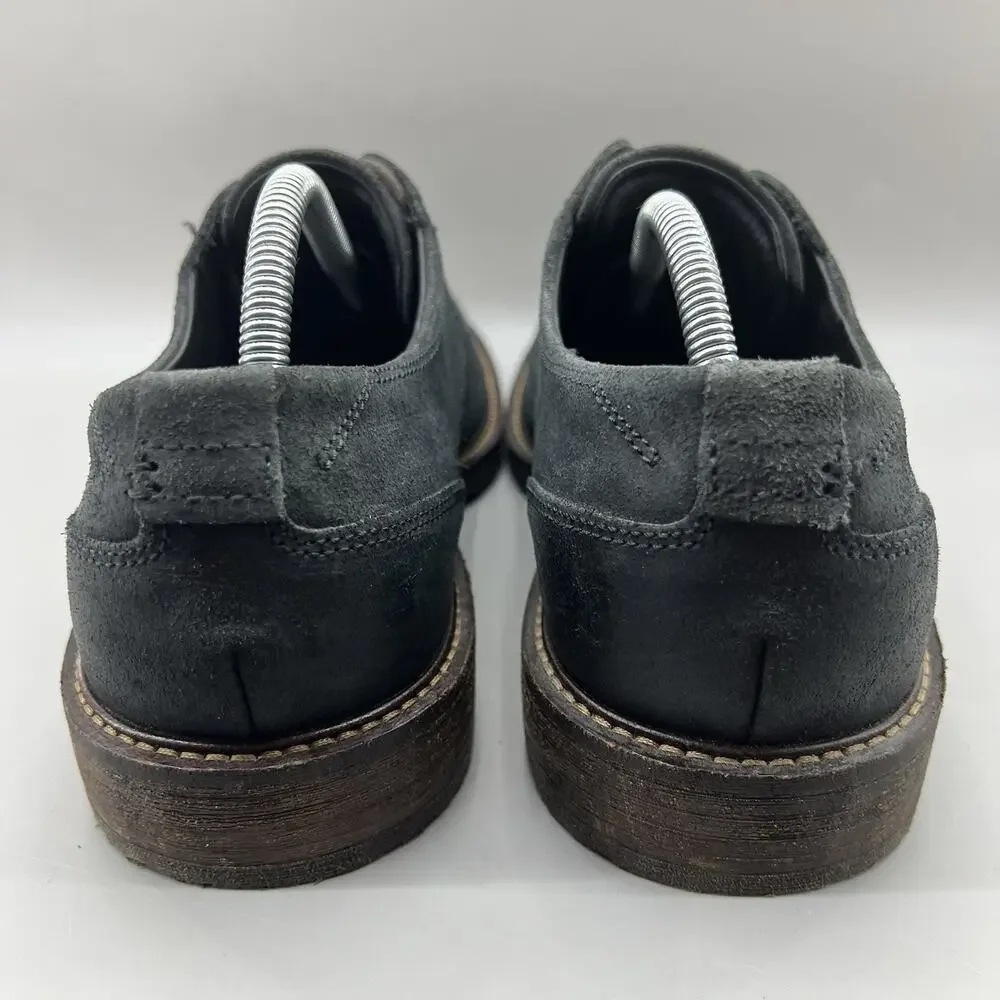 ECCO Kenton Wingtip Brogue Shoes Men Size 10 Blue Nubuck Leather Casual Oxford